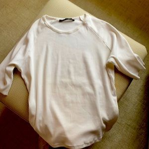 Easy off white ribbed T